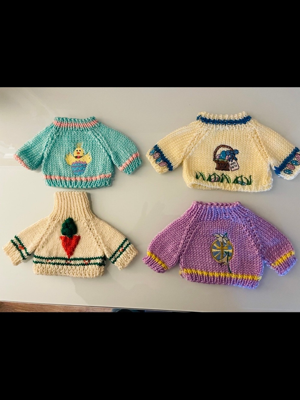 4 pc Small Easter Crochet Sweater Set